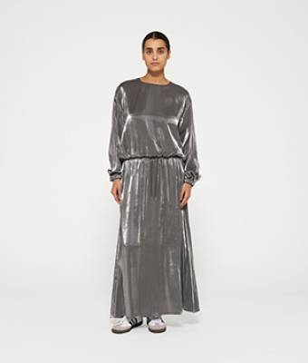 Shiny balloon blouse silver 10 Days