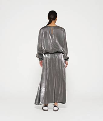 Shiny balloon blouse silver 10 Days