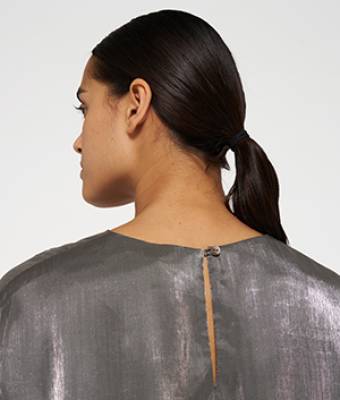 Shiny balloon blouse silver 10 Days
