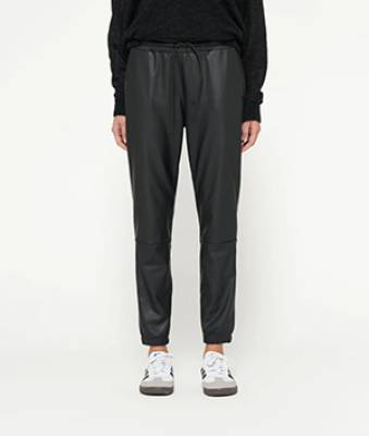 Leatherlook cropped jogger long black 10 Days
