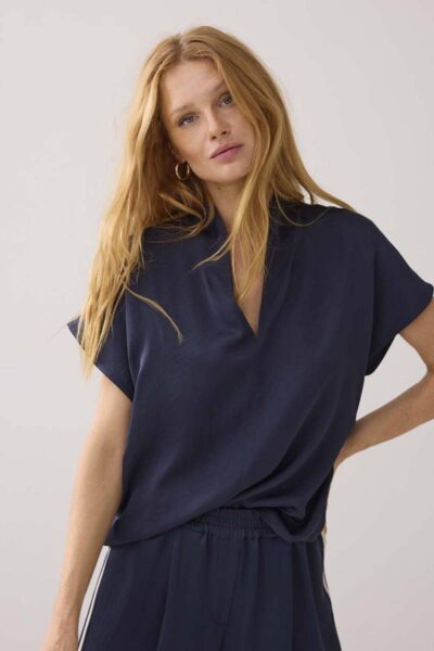 Top sleeveless silky touch midnight blue Summum