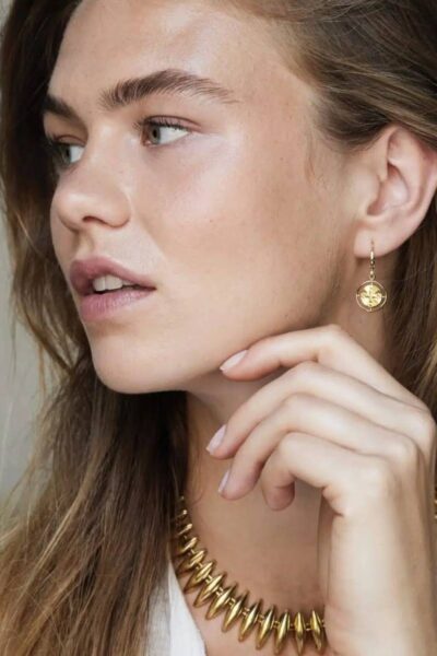 Oorbellen muntje opdruk Ellen Beekmans