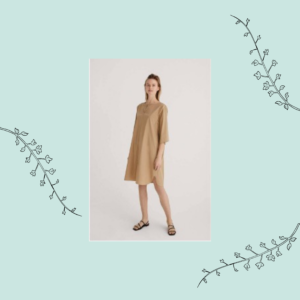 Zenggi cotton mix tunic dress bronze