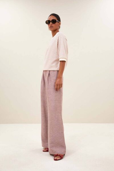 Neva heavy jersey stripe top rose By-Bar Amsterdam