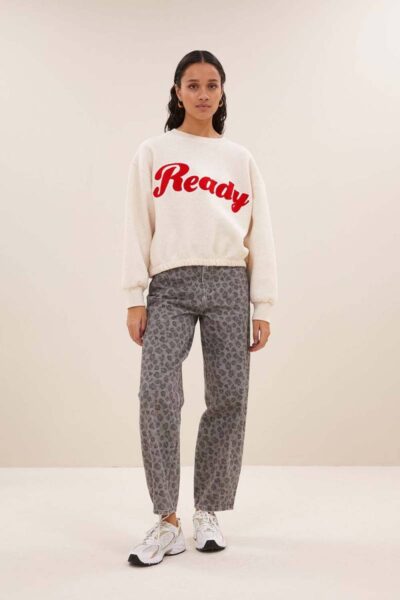 Bodil ready sweater oyster melee By-Bar Amsterdam