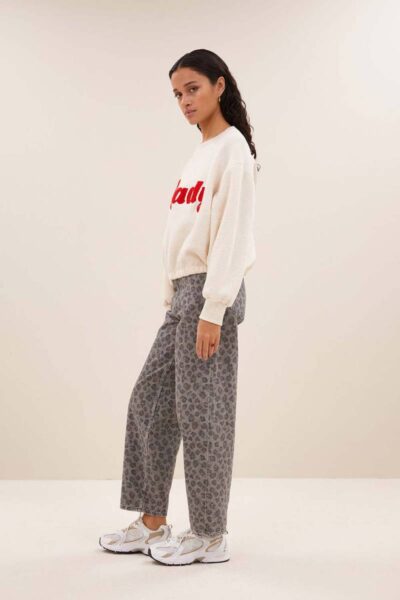 Bodil ready sweater oyster melee By-Bar Amsterdam