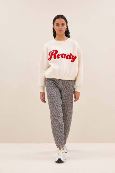 Bodil ready sweater oyster melee By-Bar Amsterdam