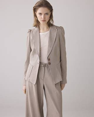 Blazer tailord linen blend twill khaki Summum