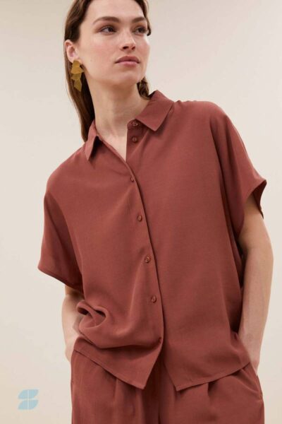 Barley viscose blouse sienna By-Bar Amsterdam