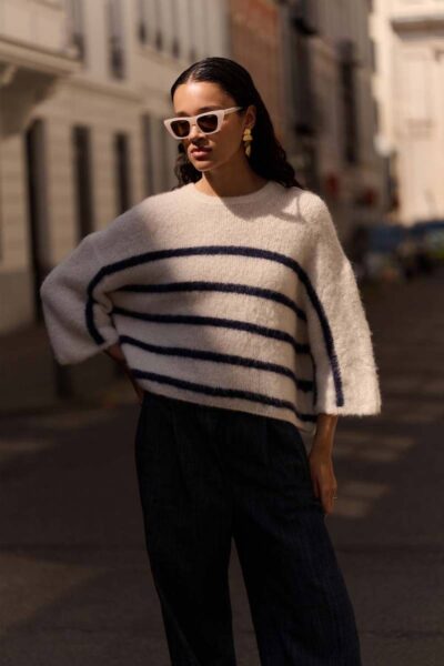 Fleur stripe pullover marine stripe By-Bar