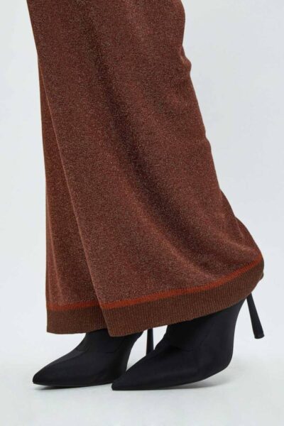 Allie high waisted wide leg pant brown metal Minus