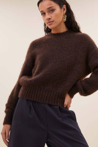 Sonny sparkle pullover dark brown By-Bar Amsterdam