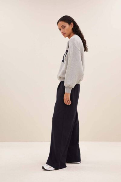 Bibi patchwork sweater grey mel. By-Bar Amsterdam