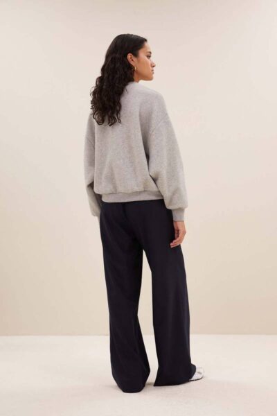 Bibi patchwork sweater grey mel. By-Bar Amsterdam
