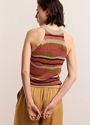 Halter top lurex swirl knit multi Summum