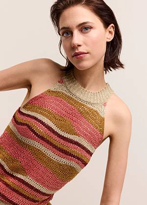 Halter top lurex swirl knit multi Summum