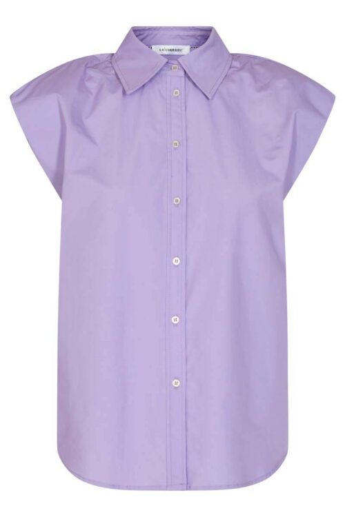 Yates boxy shoulder shirt purple Co’Couture