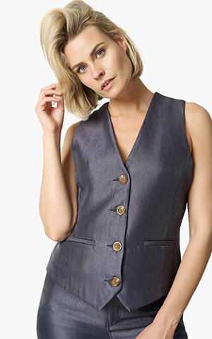 Karin gilet grey.blue Aimee The Label