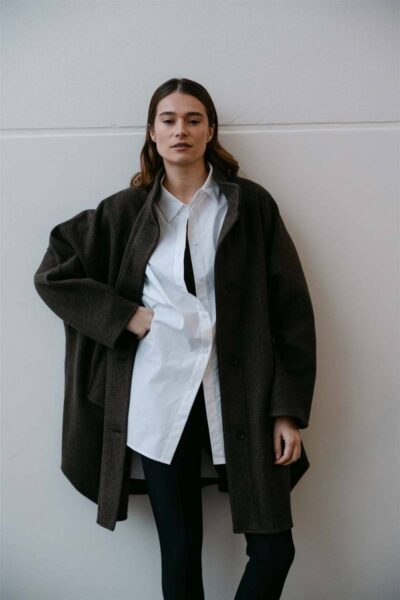 Tokyo poncho brown melange Aimee The Label