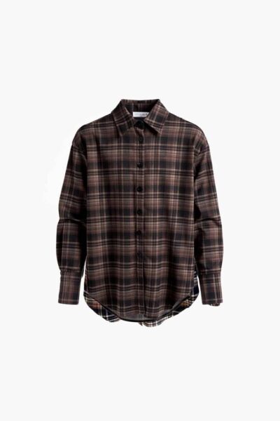 Luxembourg dress brown/camel check Aimee The Label
