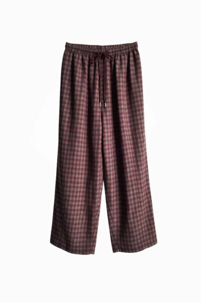 Hanoi trouser burgundy/grey check Aimee The Label