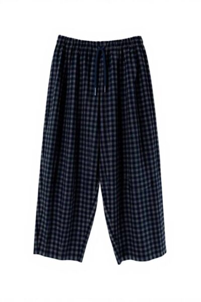 Hanoi trouser marine/grey check Aimee The Label