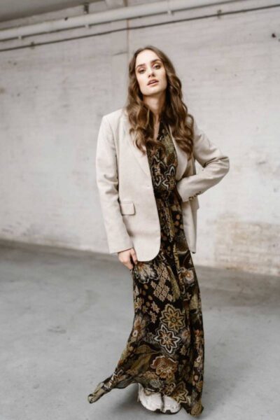 Dany blazer herringbone sand-white Aimee the Label