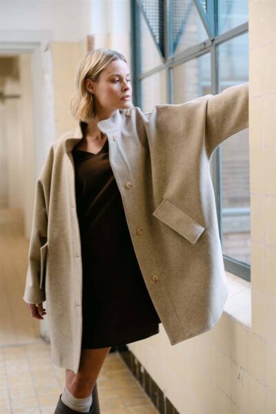 Tokyo poncho sand melange Aimee The Label