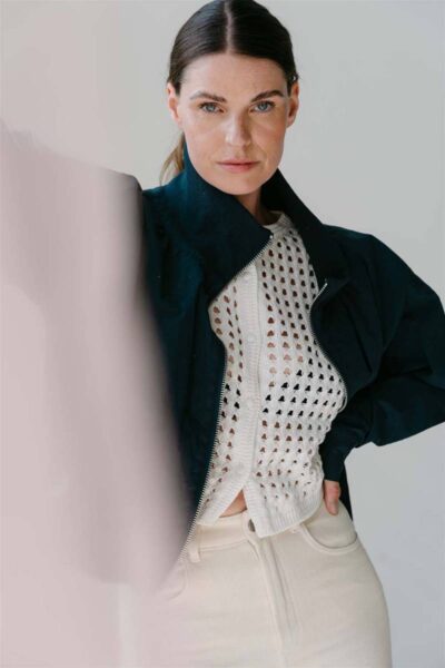 Noa knitted top white Aimee The Label