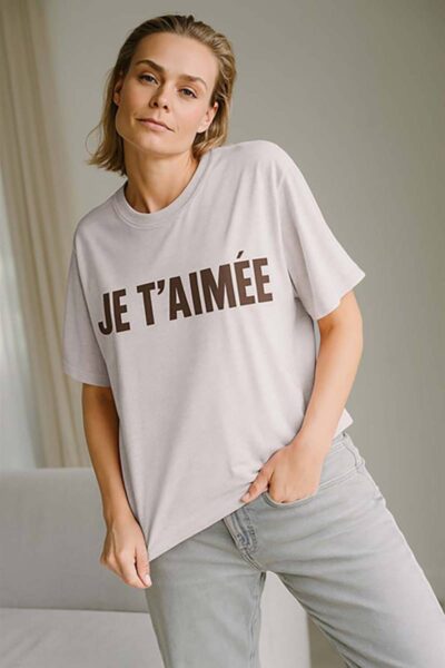 Selara t-shirt print sand melee Aimee The Label