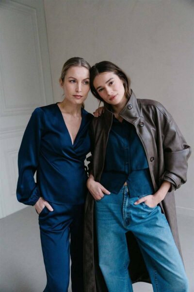 Leah longsleeve blouse marine Aimee The Label