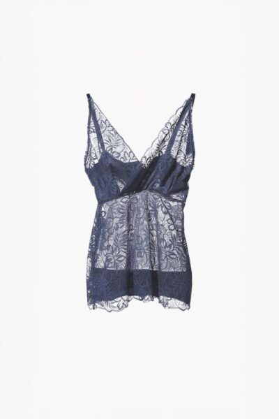 Vivia lace top blue Aimee The Label