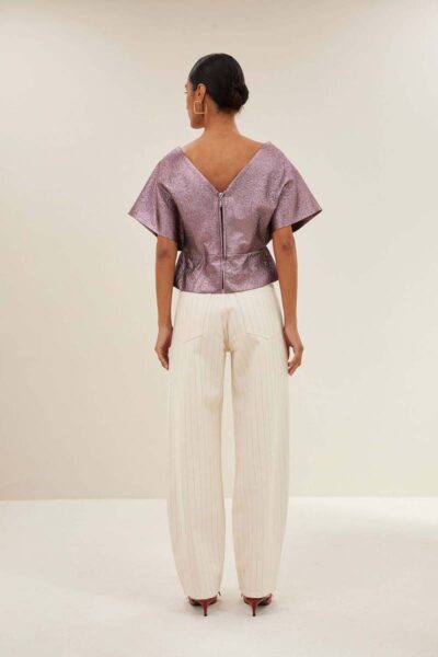 Simone metallic top dusty lilac By-Bar Amsterdam