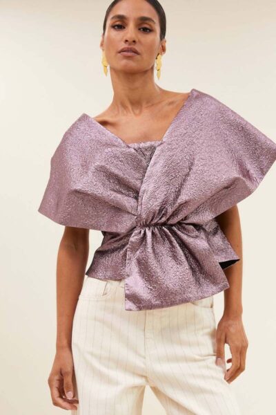 Simone metallic top dusty lilac By-Bar Amsterdam