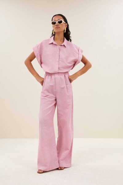 Benji linen pants dusty pink By-Bar Amsterdam