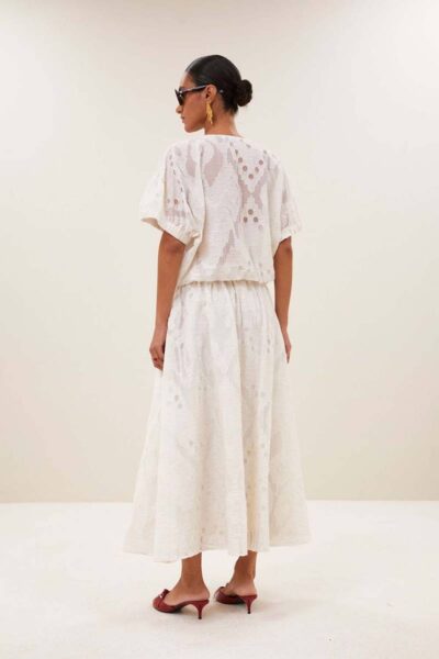 Mabel mist blouse cream By-Bar Amsterdam