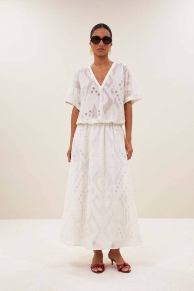 Mabel mist blouse cream By-Bar Amsterdam