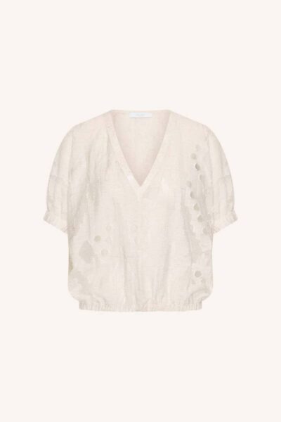Mabel mist blouse cream By-Bar Amsterdam