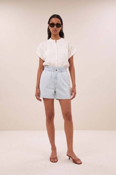 Leon bleached denim short By-Bar Amsterdam