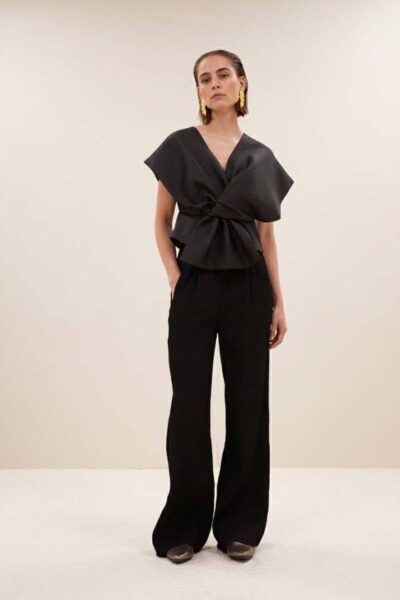 Simone bubble top jet black By-Bar Amsterdam