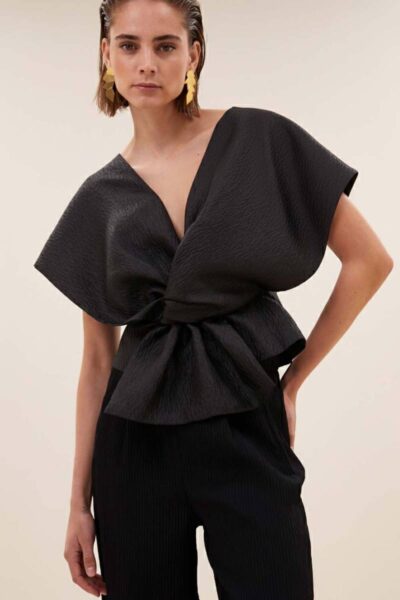 Simone bubble top jet black By-Bar Amsterdam