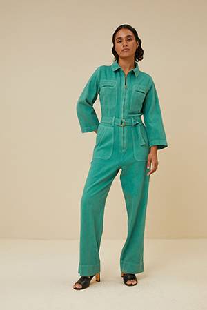 Louise twill suit aloe vera By-Bar Amsterdam
