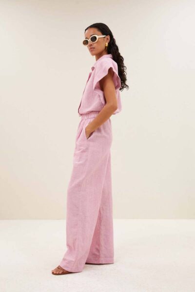 Pixie linen blouse dusty pink By-Bar Amsterdam