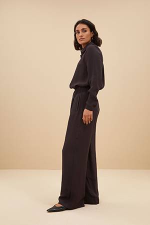 Donna satin stripe blouse cafe By-Bar Amsterdam