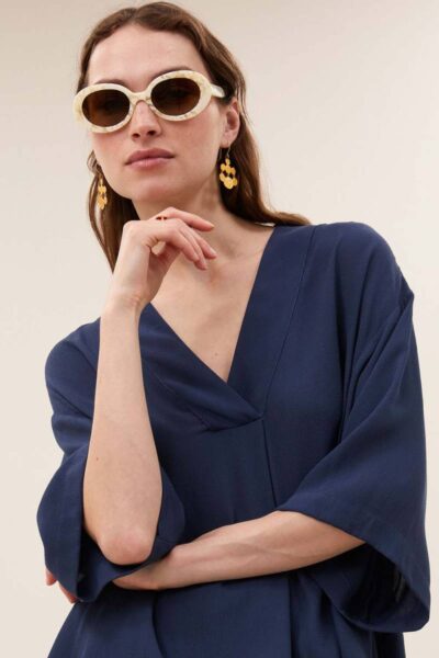 Owen viscose blouse winter blue By-Bar Amsterdam