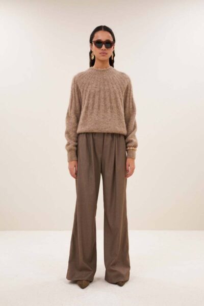 Benji melange pants biscuit melee By-Bar Amsterdam