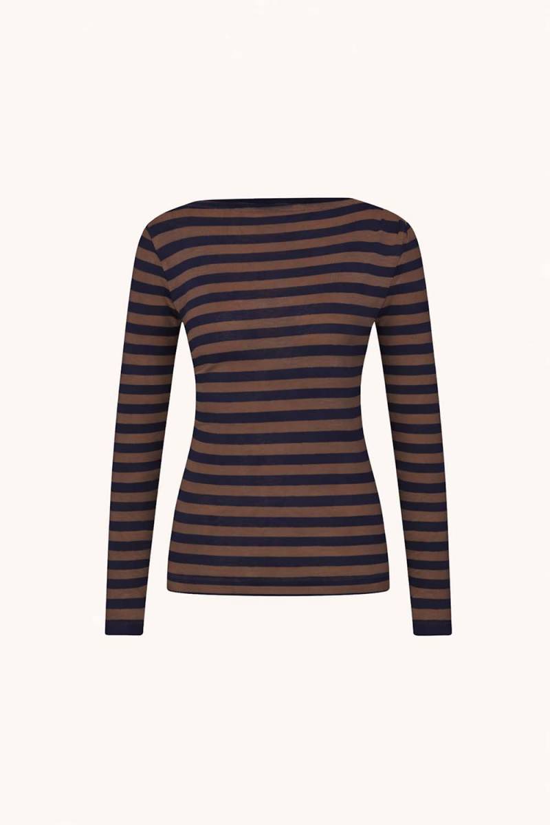Leya big stripe top coffee bean By-Bar Amsterdam - Afbeelding 5