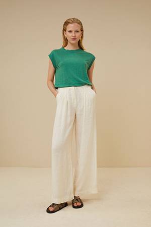 Thelma linen top spring green By-Bar Amsterdam