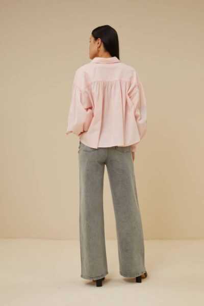 Sarah shirt chambray blouse pink By-Bar Amsterdam
