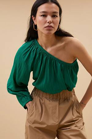 Stella blouse bright green By-Bar Amsterdam